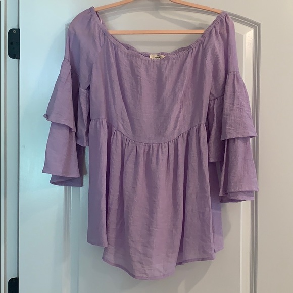 Off the Shoulder Top - Lavender - Picture 1 of 4